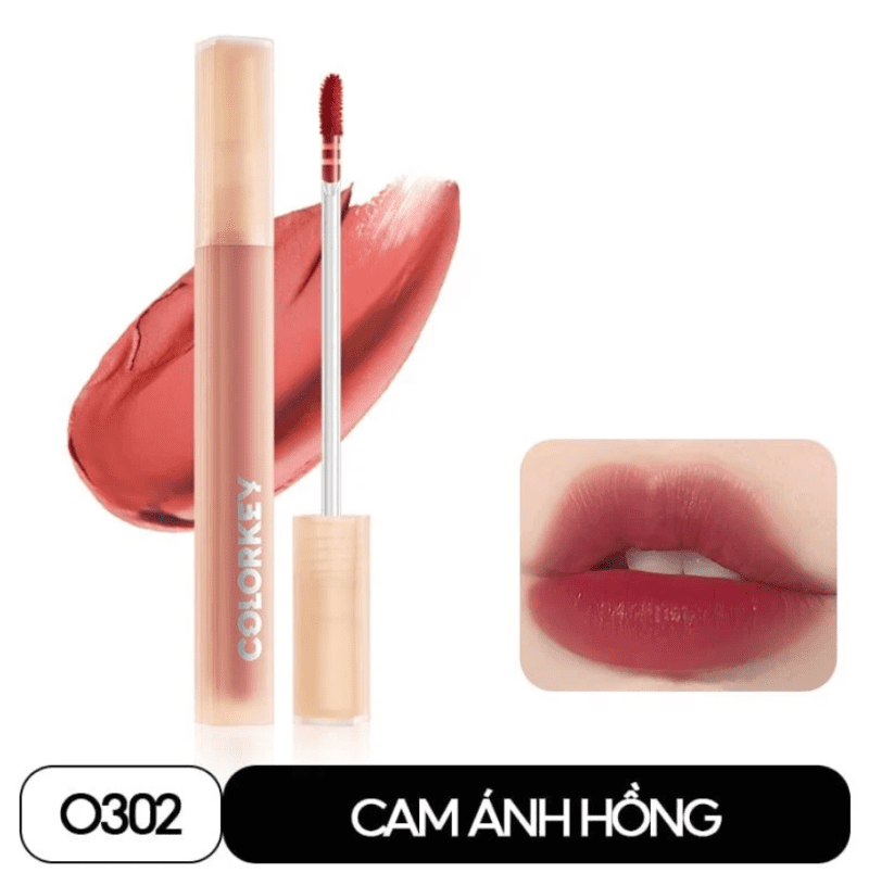 Son Kem Lì Colorkey O302 Cam Ánh Hồng 1.8g